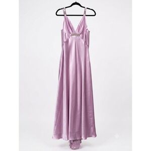 VTG Jessica McClintock Gunne Sax Dress MADE in USA Satin Purple Rhinestone 13/14